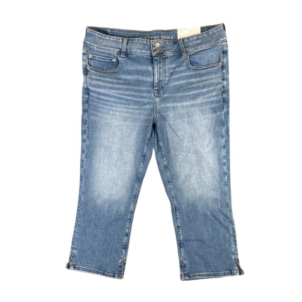 NWT American Eagle Artist Crop Jeans 16 Short Indigo Abyss Next Level Stretch
